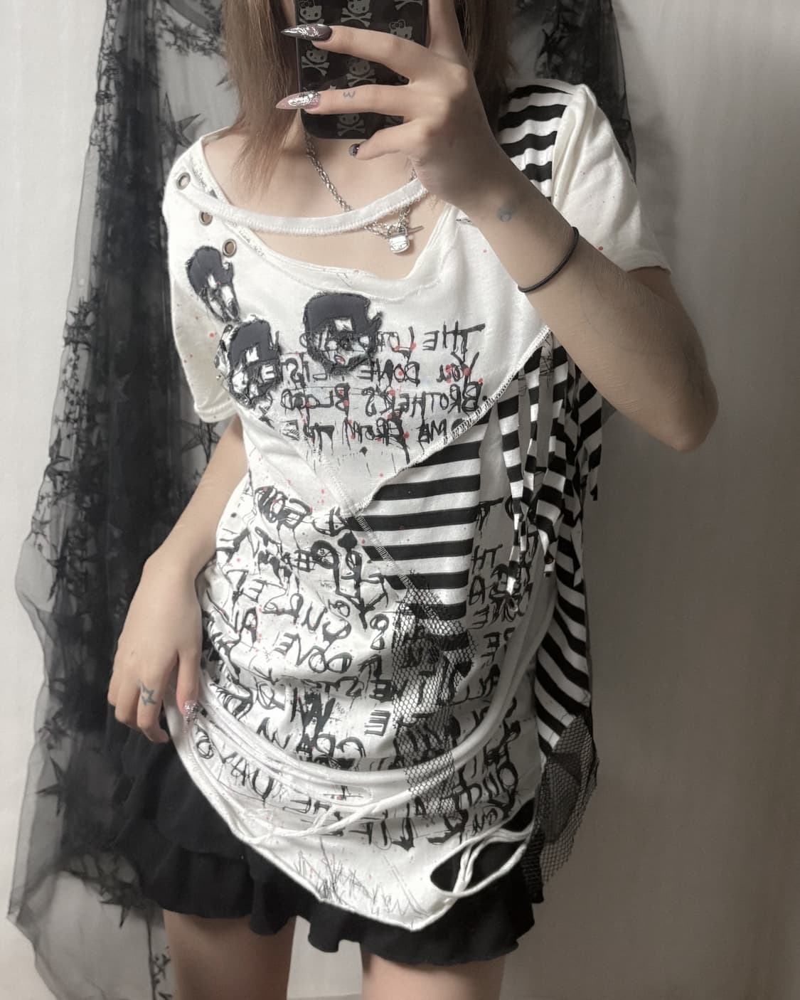 h.anarchy 펑크 반팔 상품이미지1