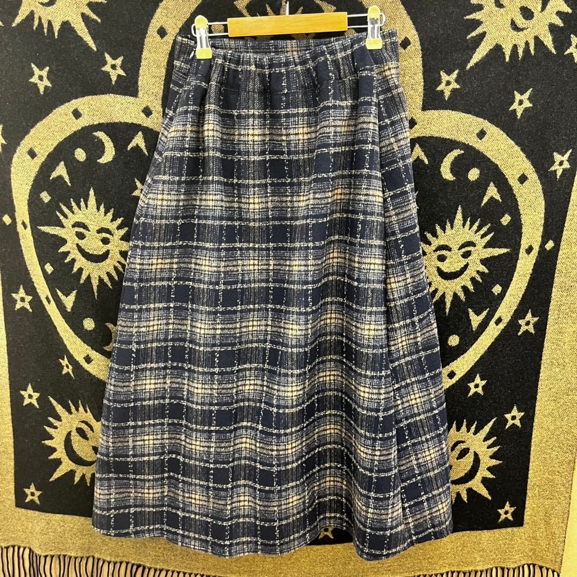 빈티지 코지 모리걸 하구미 체크 울 롱스커트 K0166 상품이미지4