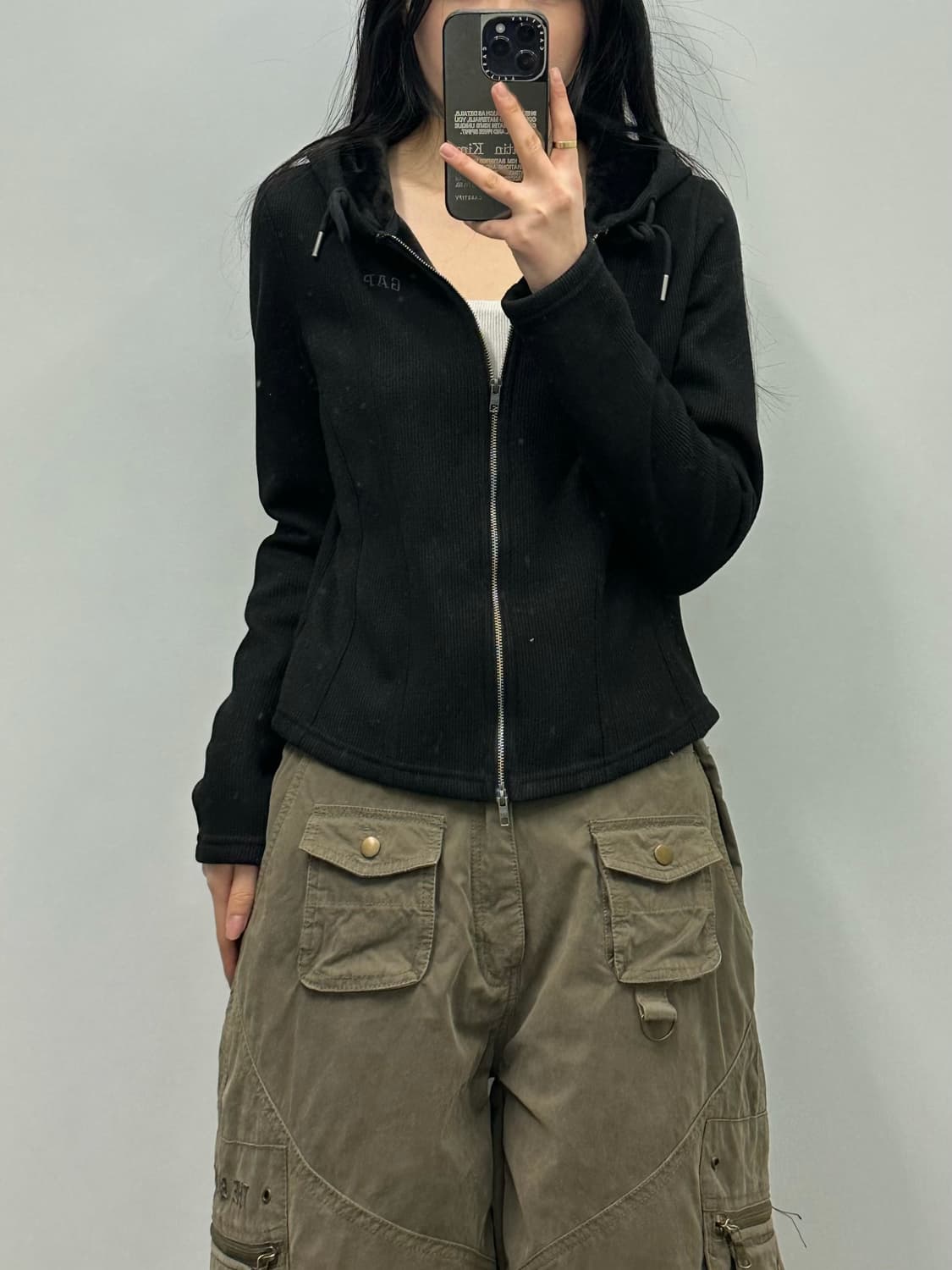 Gap 갭 코듀로이 블랙 후드집업 상품이미지1