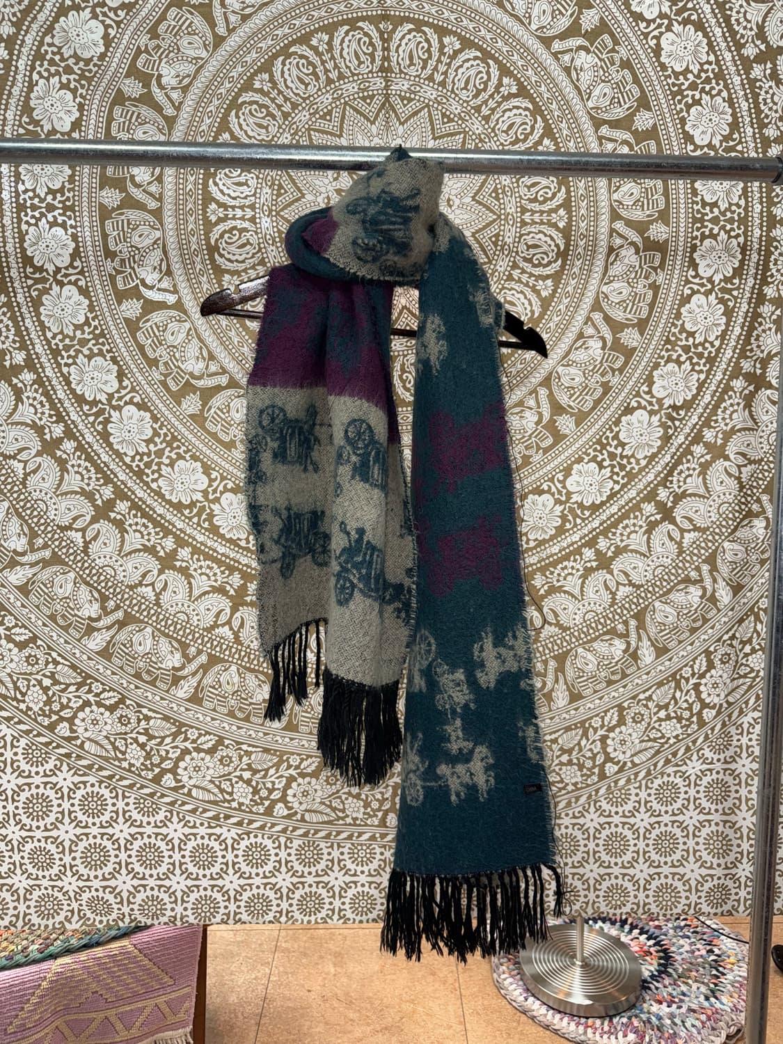 빈티지 배색 패턴 머플러 목도리  상품이미지3