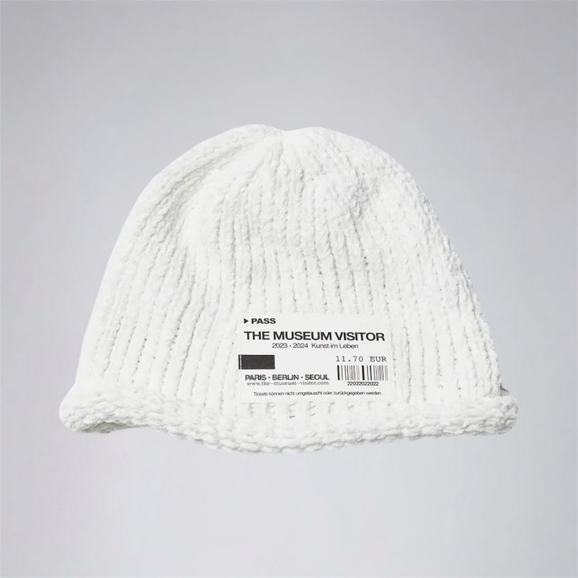 더뮤지엄비지터 티켓 비니 화이트 상품이미지1