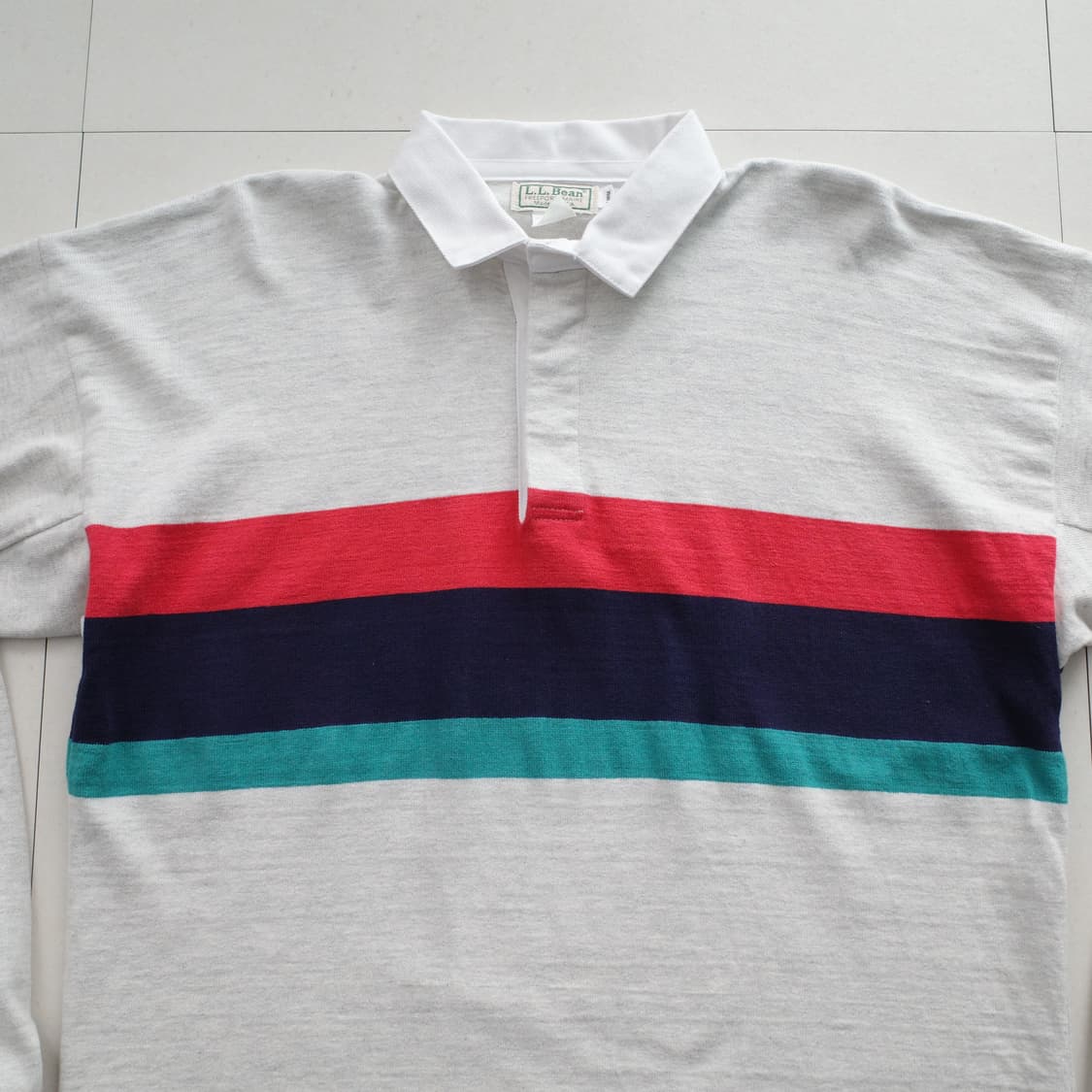 90s 빈티지 엘엘빈 MADE IN USA 럭비 셔츠 L 상품이미지2