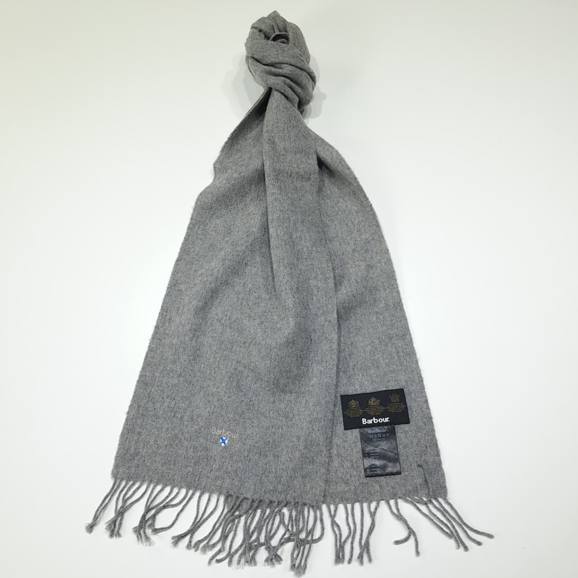 MX617 바버 램스울 솔타이어자수 헤더그레이 머플러 목도리 상품이미지2