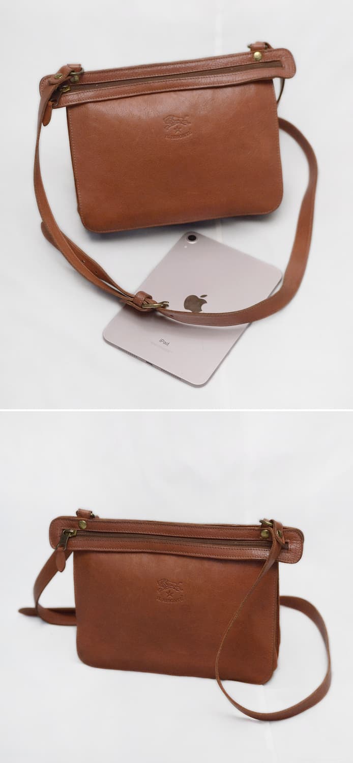 일비종떼 로니 더블 지퍼 트리오 포켓 가죽 숄더.크로스백 상품이미지10