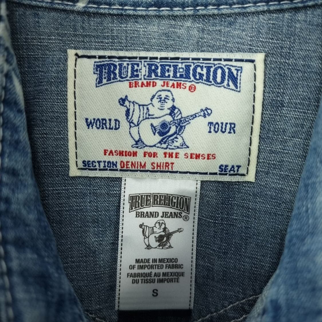 [트루릴리전] 플라워 패턴 워시드 슬림핏 데님 셔츠 M19893 상품이미지7