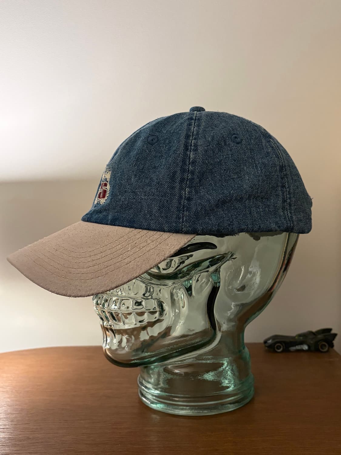 Stussy 스투시 데님 스웨이드 크레스트 볼캡 상품이미지3