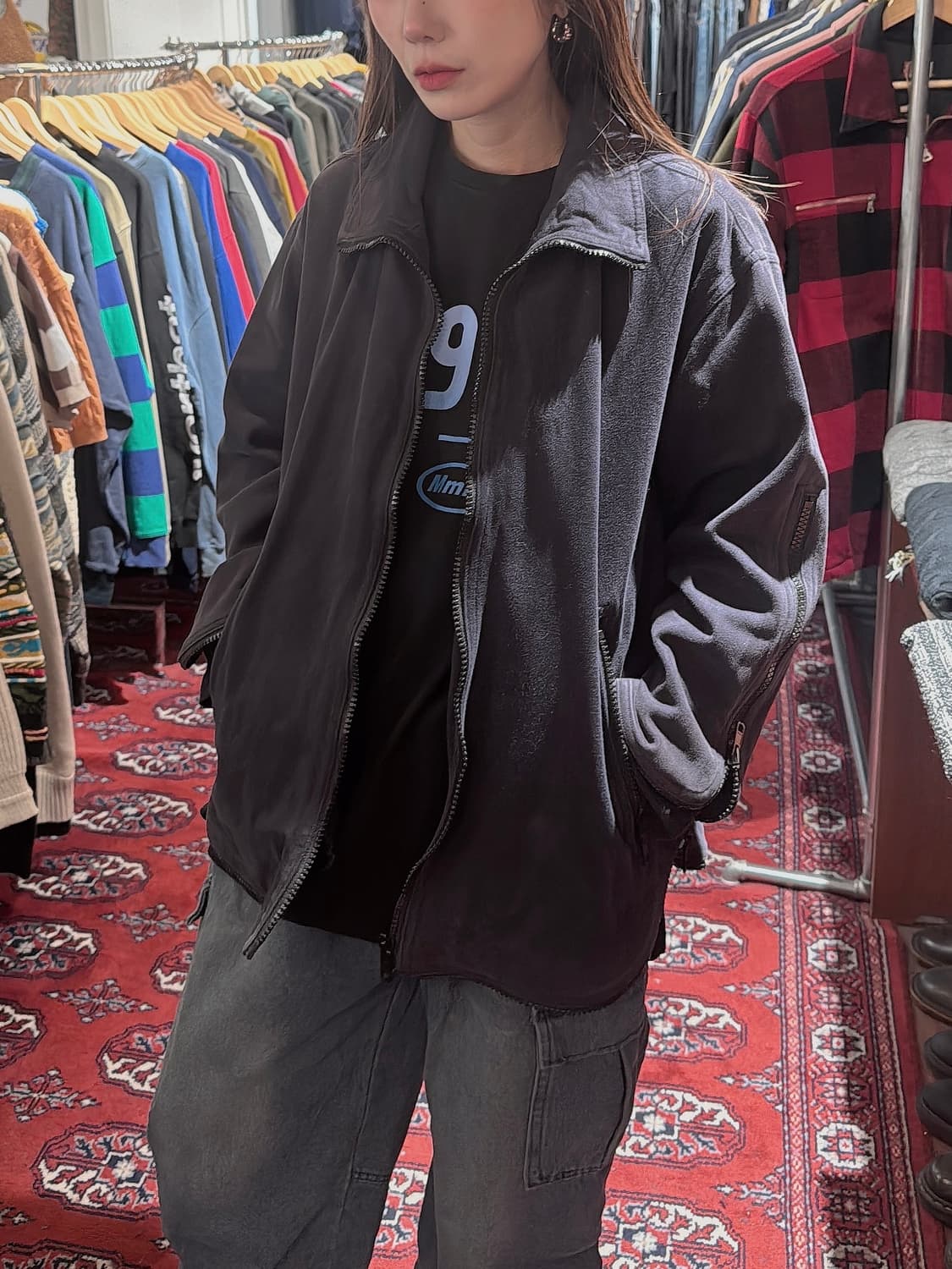 네펜데스 도쿄 빈티지 HOGGS 지퍼 디테일 집업 자켓 M 상품이미지7