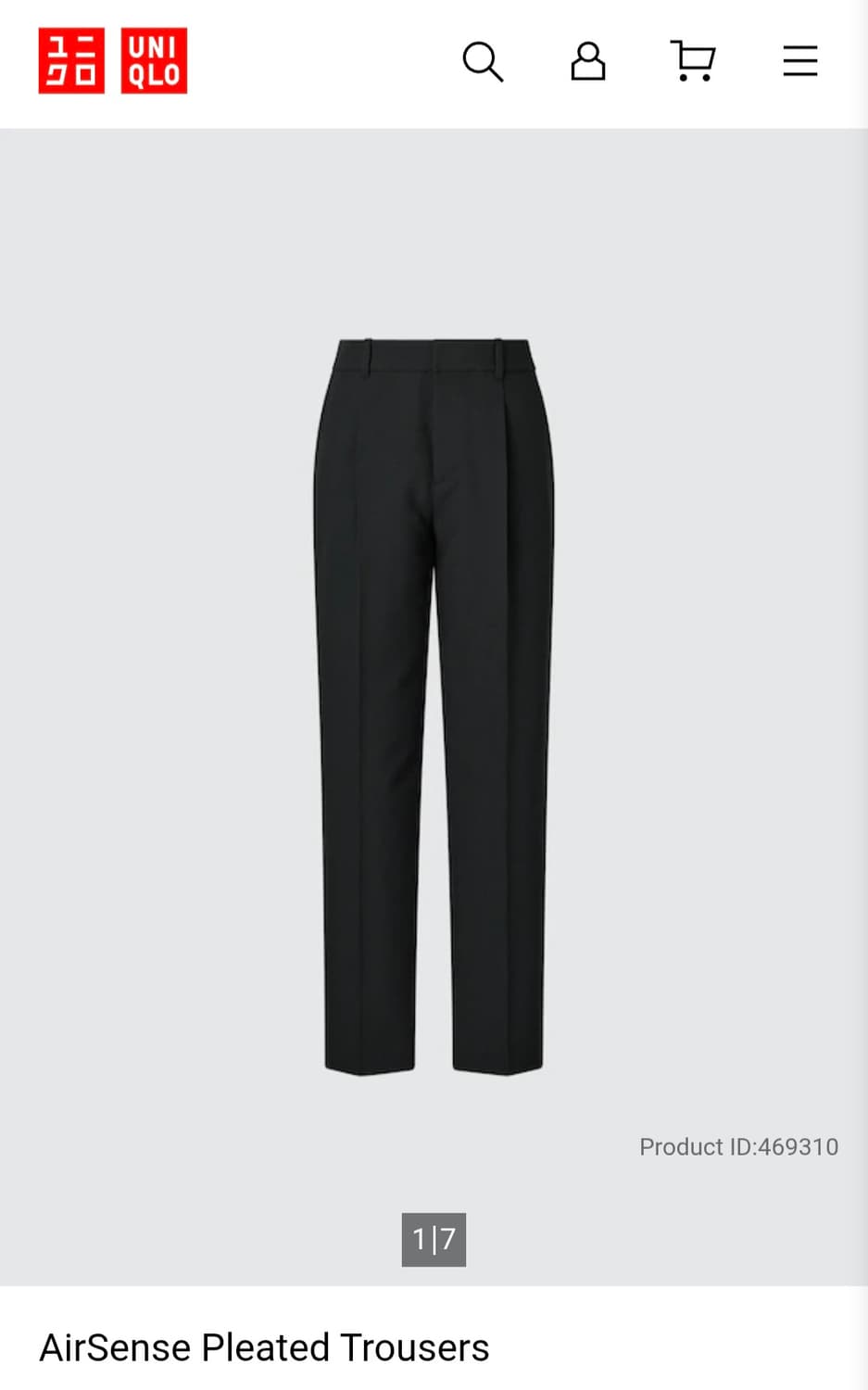 유니클로 여성 블랙 정장바지 감탄턱팬츠 상품이미지1