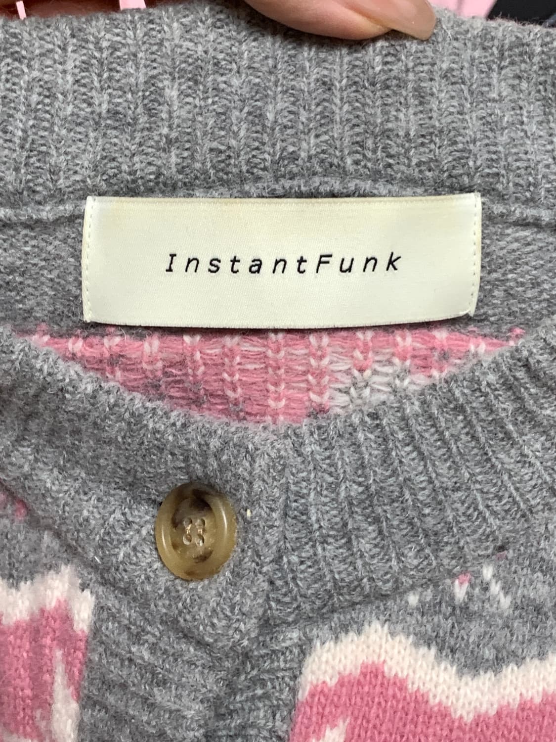 인스턴트펑크 자카드 울 가디건 그레이 상품이미지7