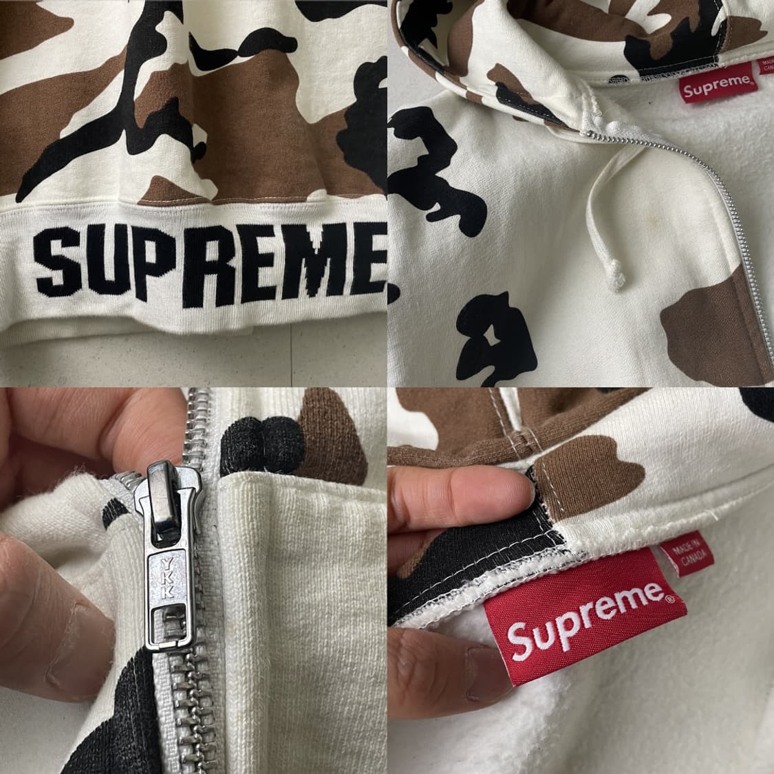 슈프림 화이트 카모 후드집업 상품이미지2