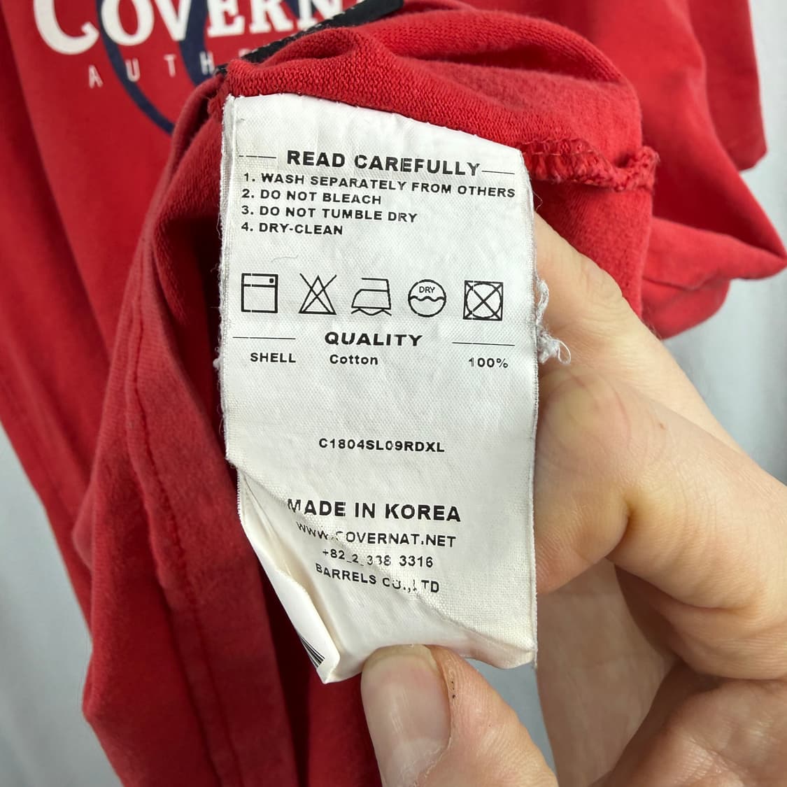 (XL) 커버낫 프린팅 반팔 티 레드 상품이미지5