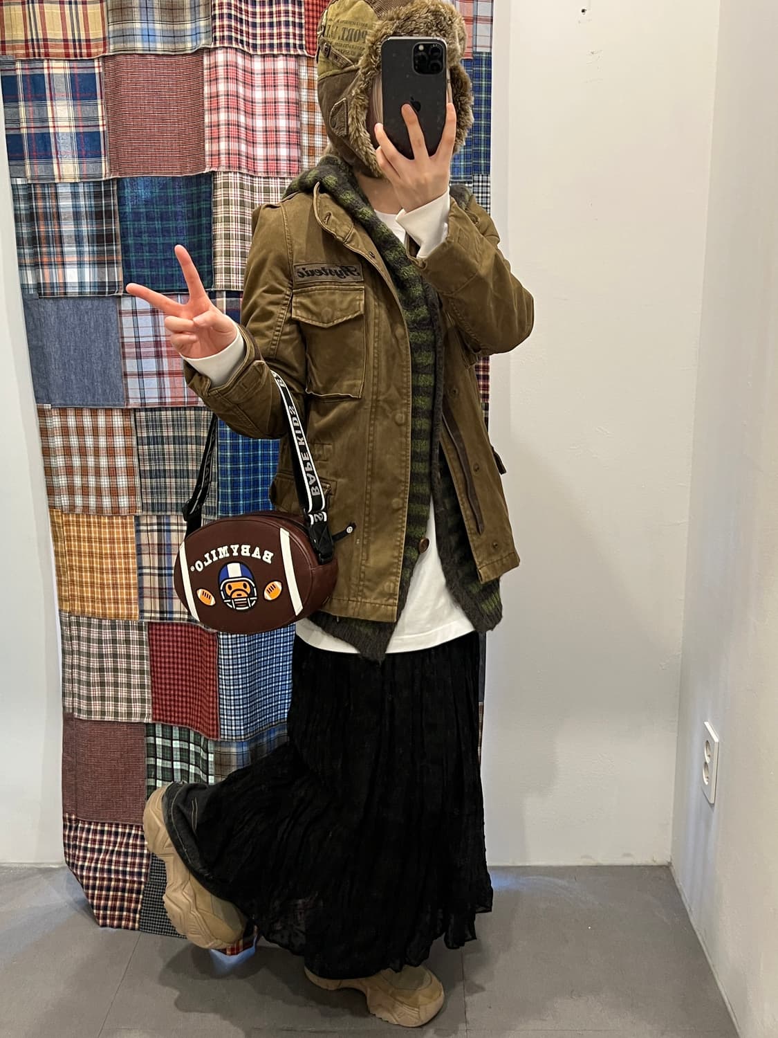 히스테릭 글래머 카키 핑크 야상 상품이미지5