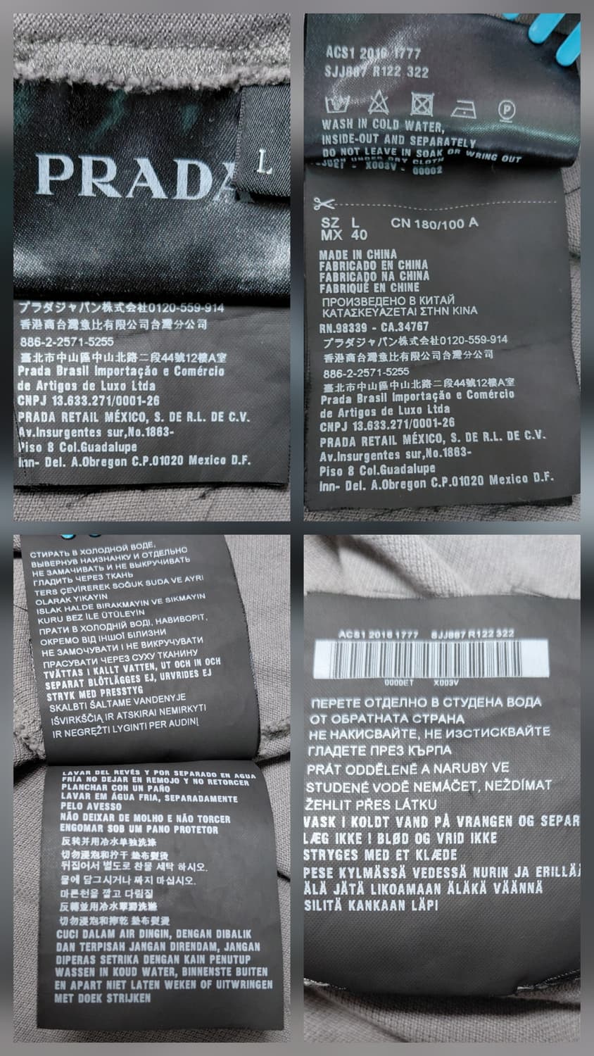 [L] PRADA 레드 로고 배색 폴로 반팔 셔츠 (차콜 그레이) 상품이미지7