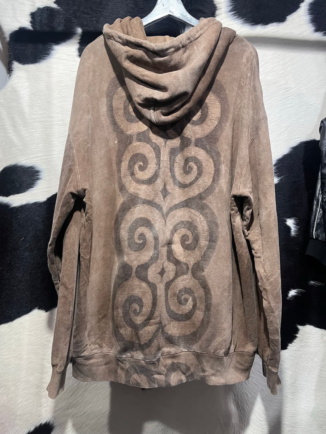 브라운 오리엔탈 프린팅 후드집업 상품이미지1