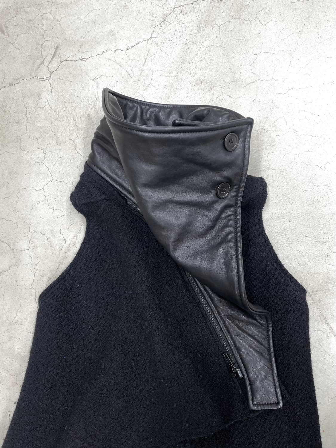 Ann demeulemeester2012 Wool Leather Vest 상품이미지3