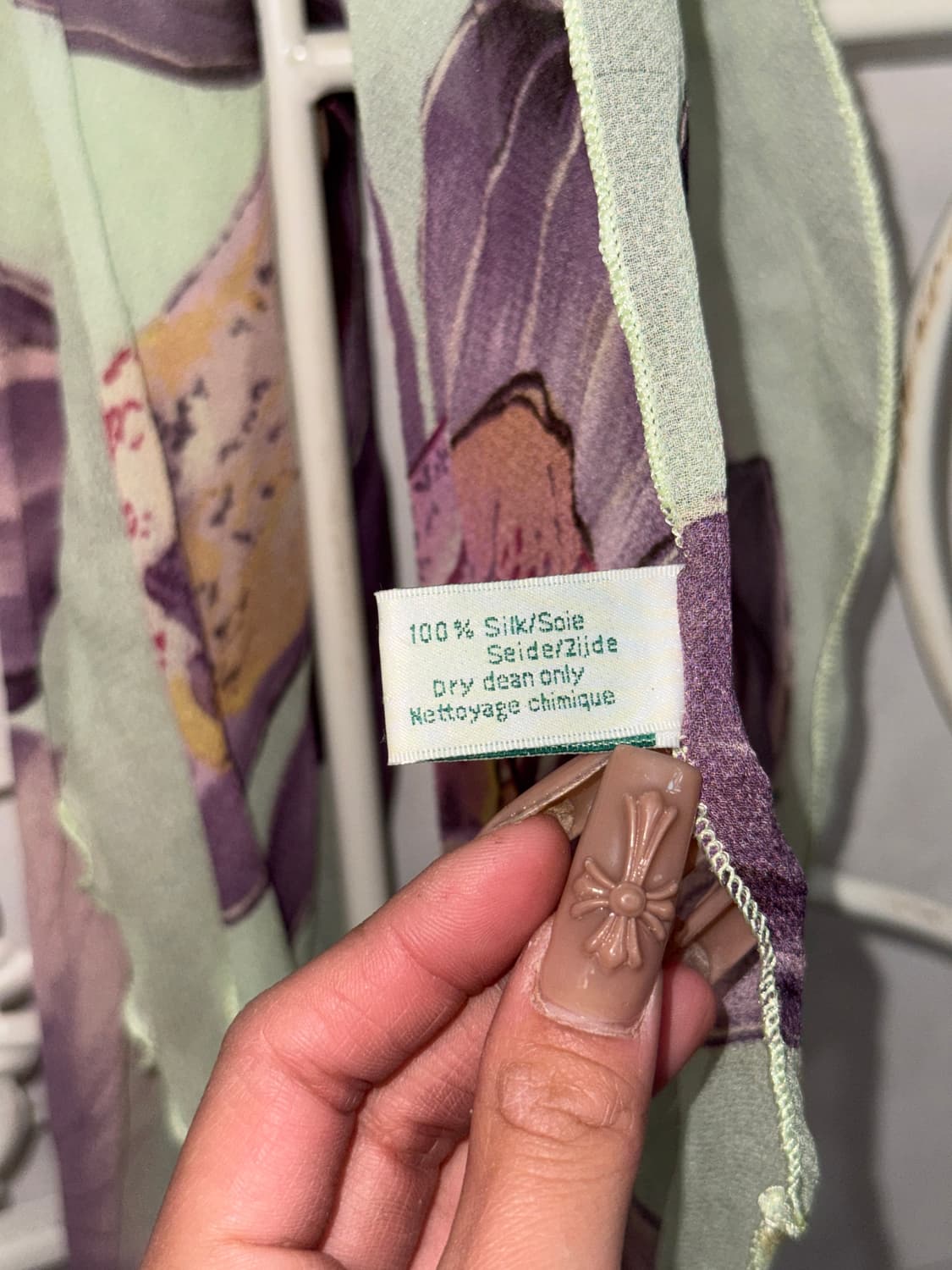 Laura Ashley mint floral silk scarf 상품이미지5