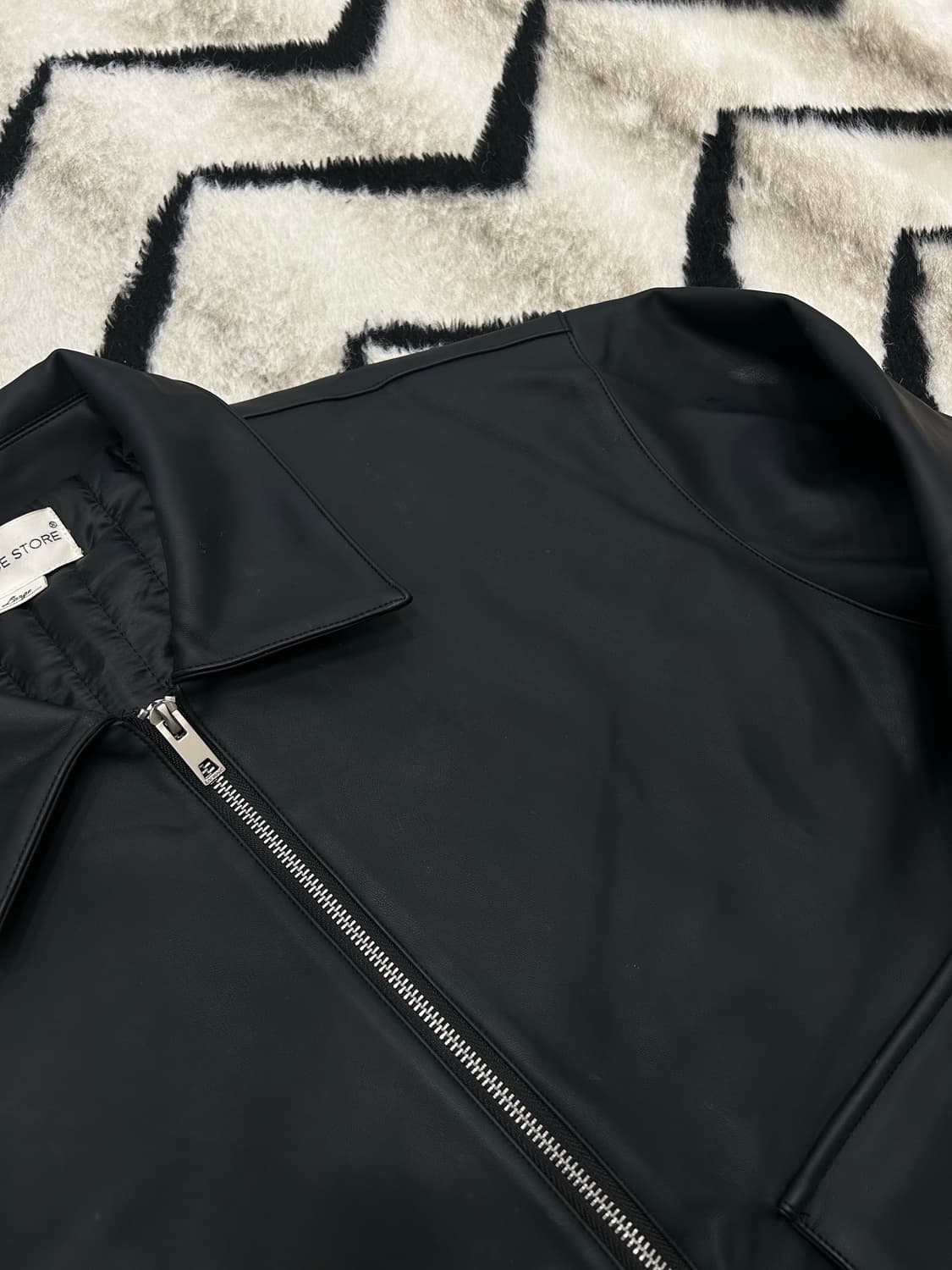 [L]라퍼지스토어 2way 버핑레더 자켓/블랙 상품이미지1