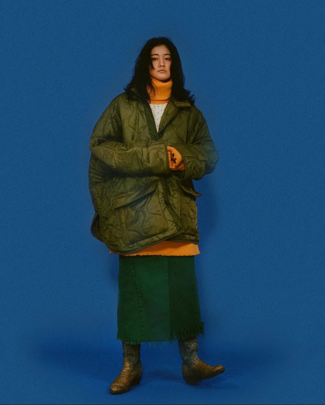 77circa 나나나나서카 라이너 퀼팅 오버 자켓 상품이미지1