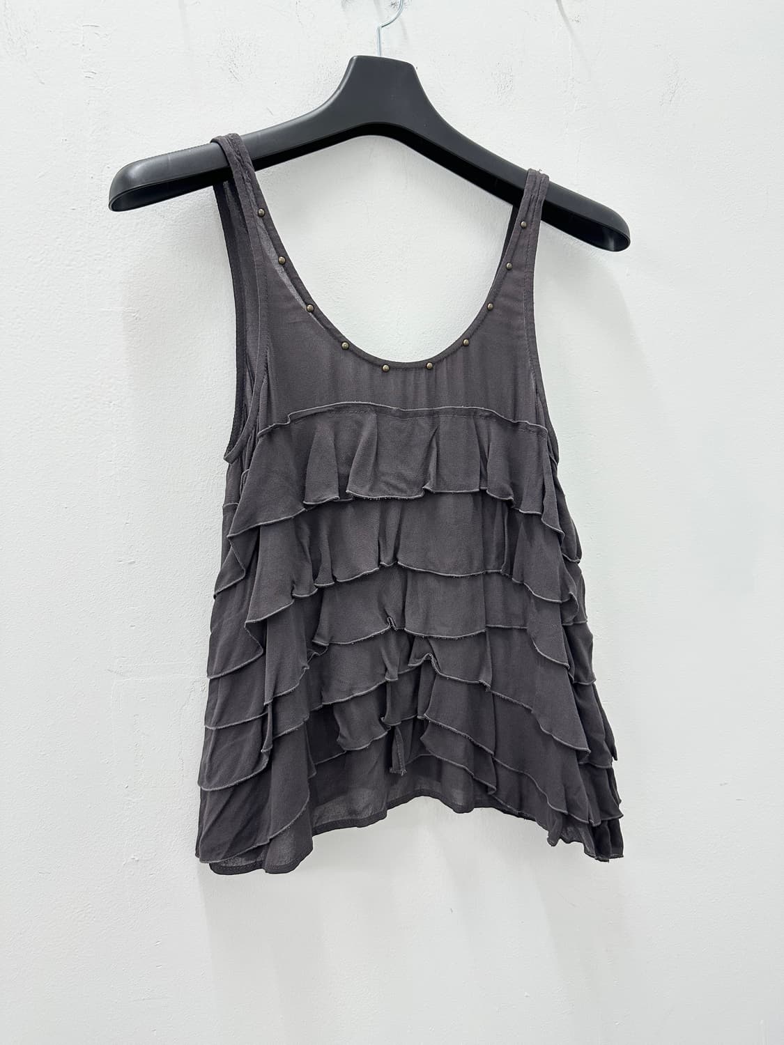 Vintage Layered Pleats stud point Tank t 상품이미지4