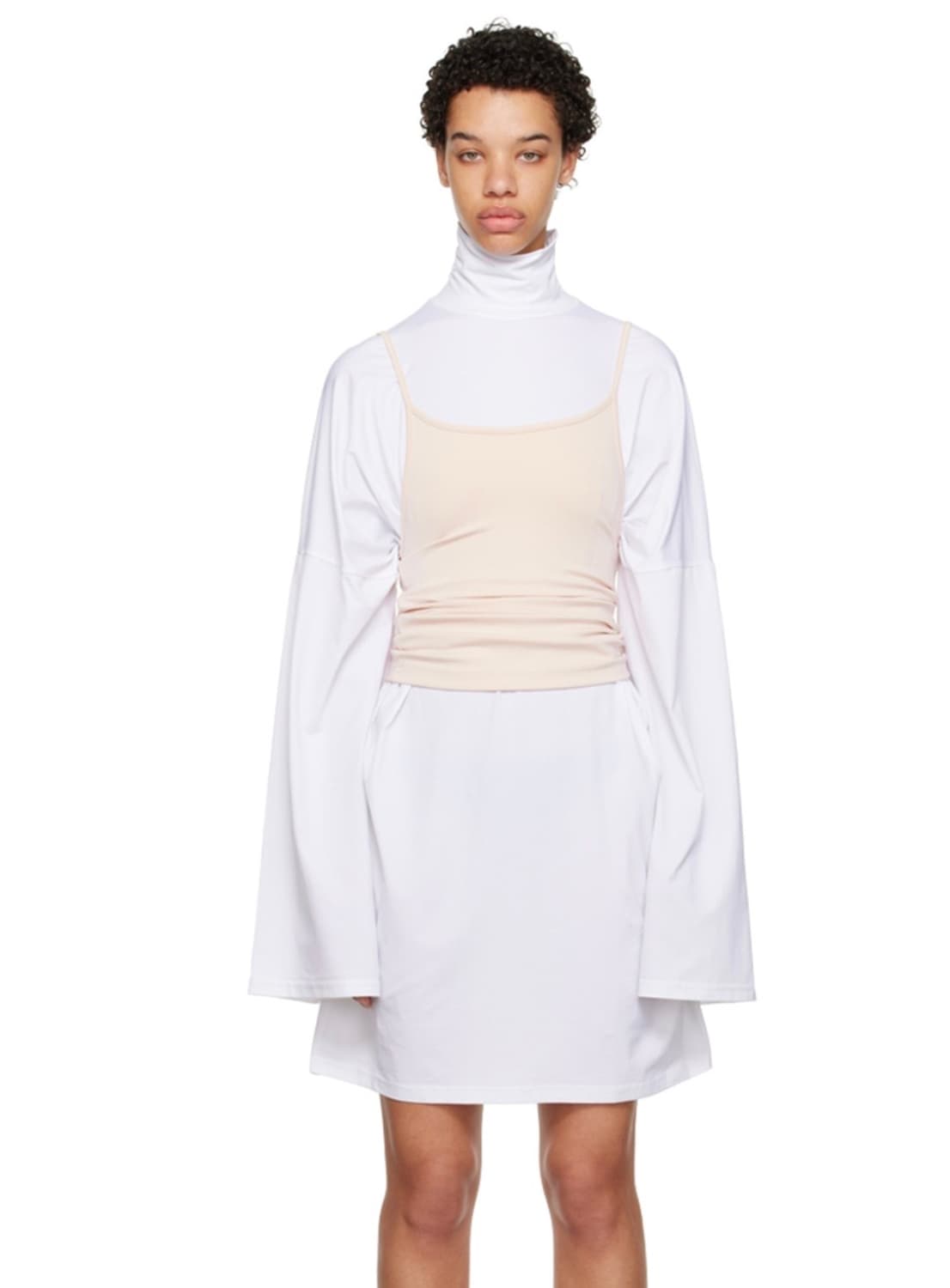 MM6 beige & white  layered mini dress 상품이미지1