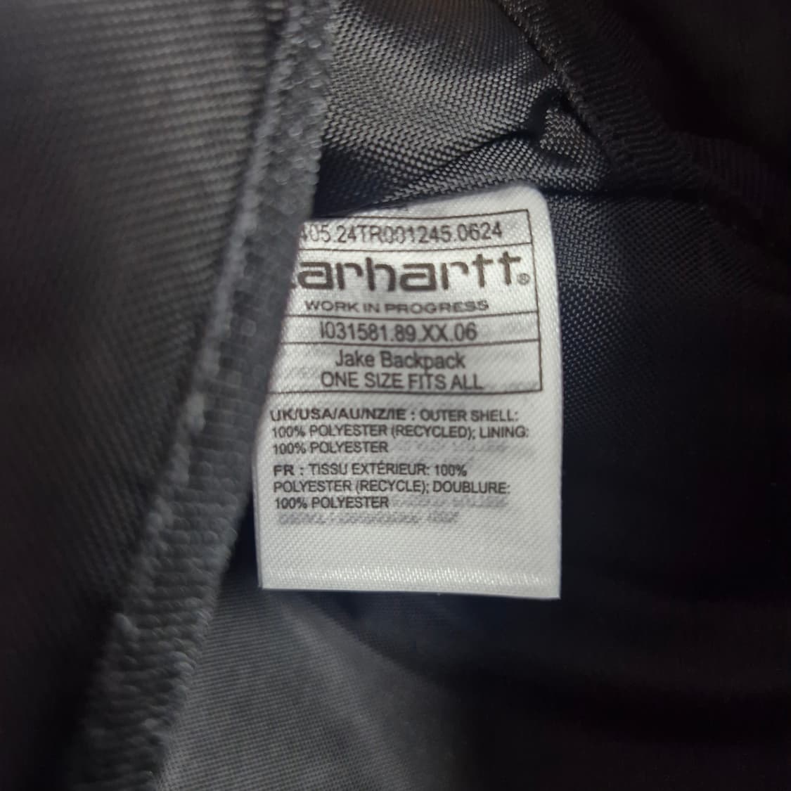 칼하트 WIP 제이크 백팩 가방 블랙 상품이미지8