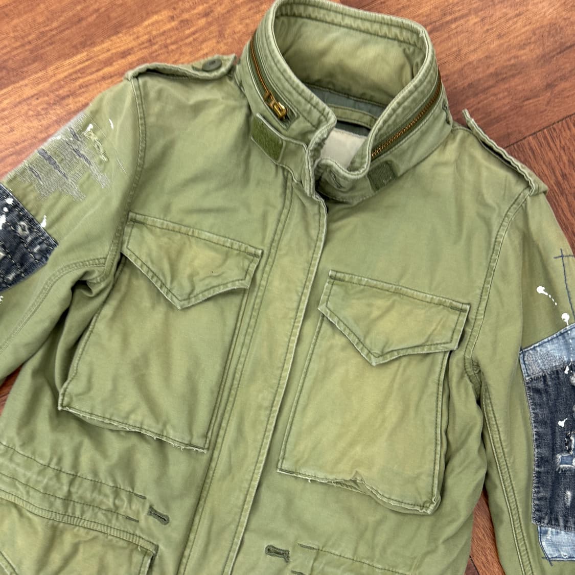 여성용 XXS 폴로 랄프로렌 데님앤서플라이 패치워크 야상 필드 자켓  상품이미지4