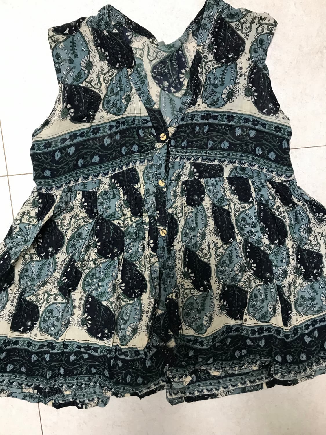 빈티지 히피 그런지페어리 오리엔탈 페이즐리 슬리브리스 레이어드 대장 상품이미지2