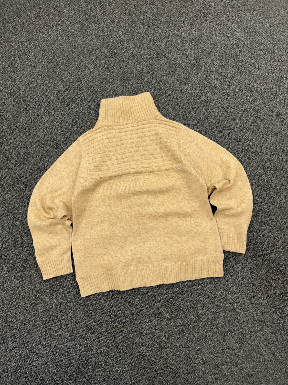 OS)Japanese vintage 베이지 꽈배기 패턴 여성 니트집업 상품이미지4