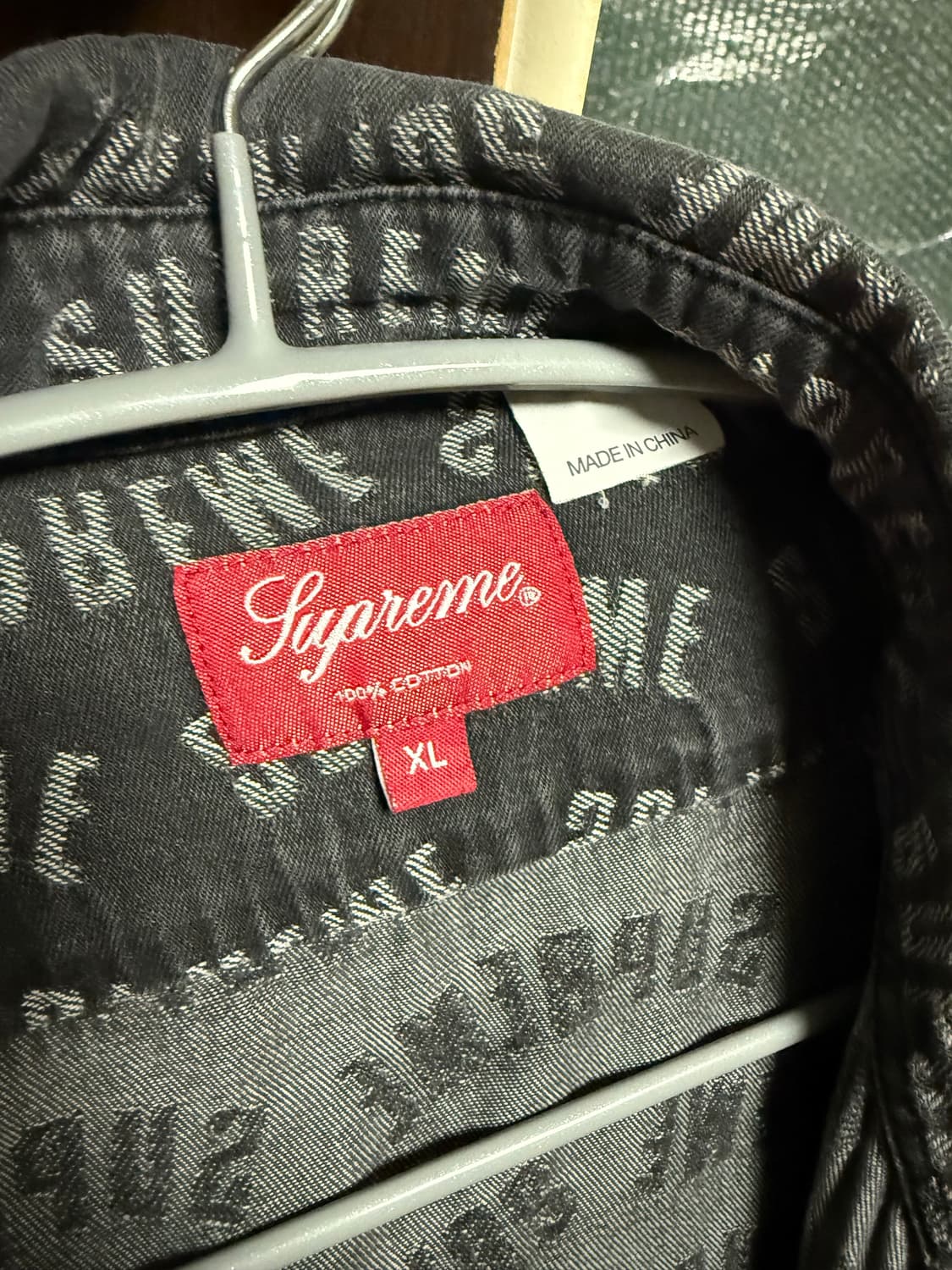 [XL] 슈프림 22ss 아크 자카드 데님셔츠 블랙 상품이미지6