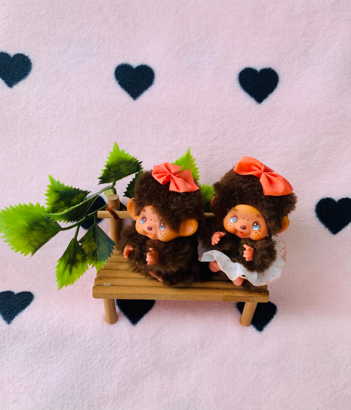 🎀희귀 레트로 몬치치 커플 & 벤치 세트 상품이미지6