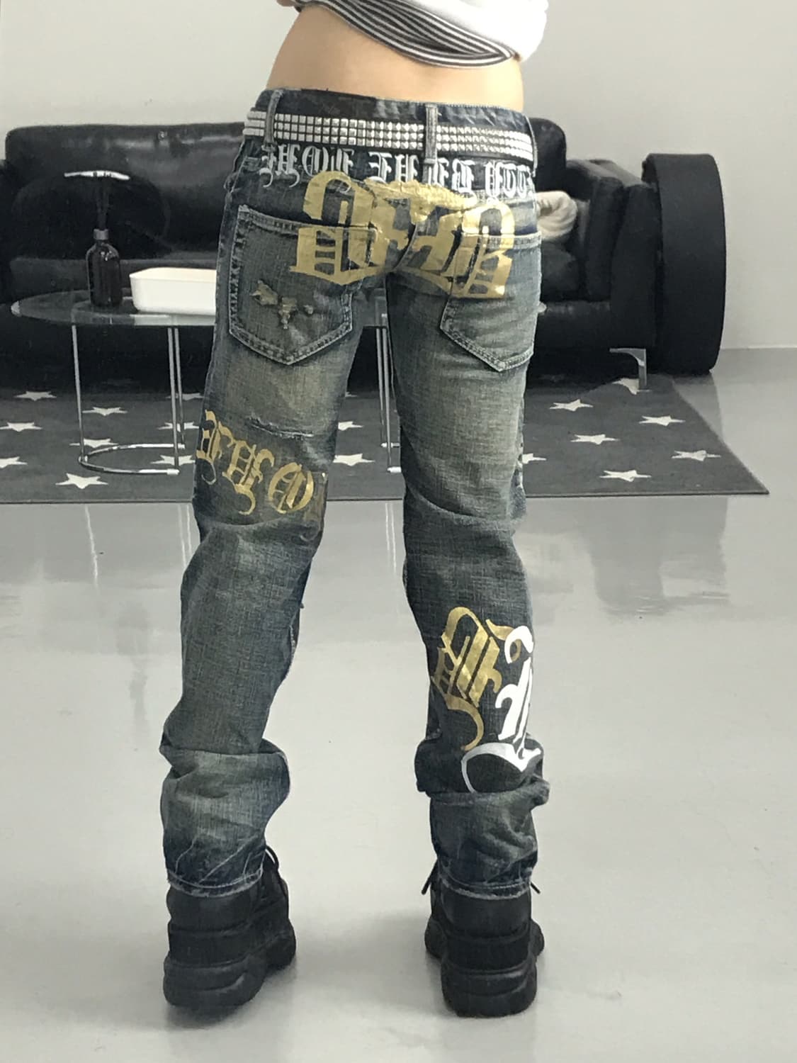 Jpn y2k printing damage detail jeans 상품이미지3
