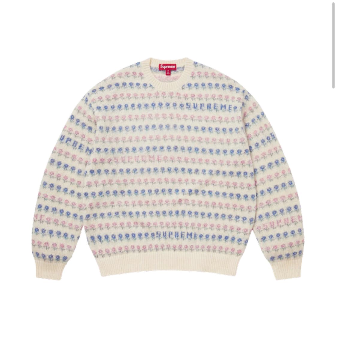 구매) 슈프림 플라워 메탈릭 스웨터 아이보리 상품이미지1