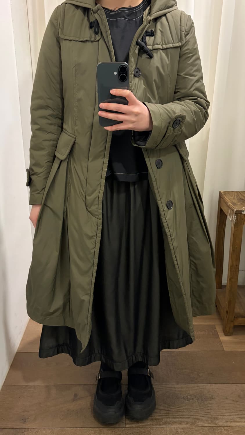 Khaki Toggle Flare Padding Coat  상품이미지3