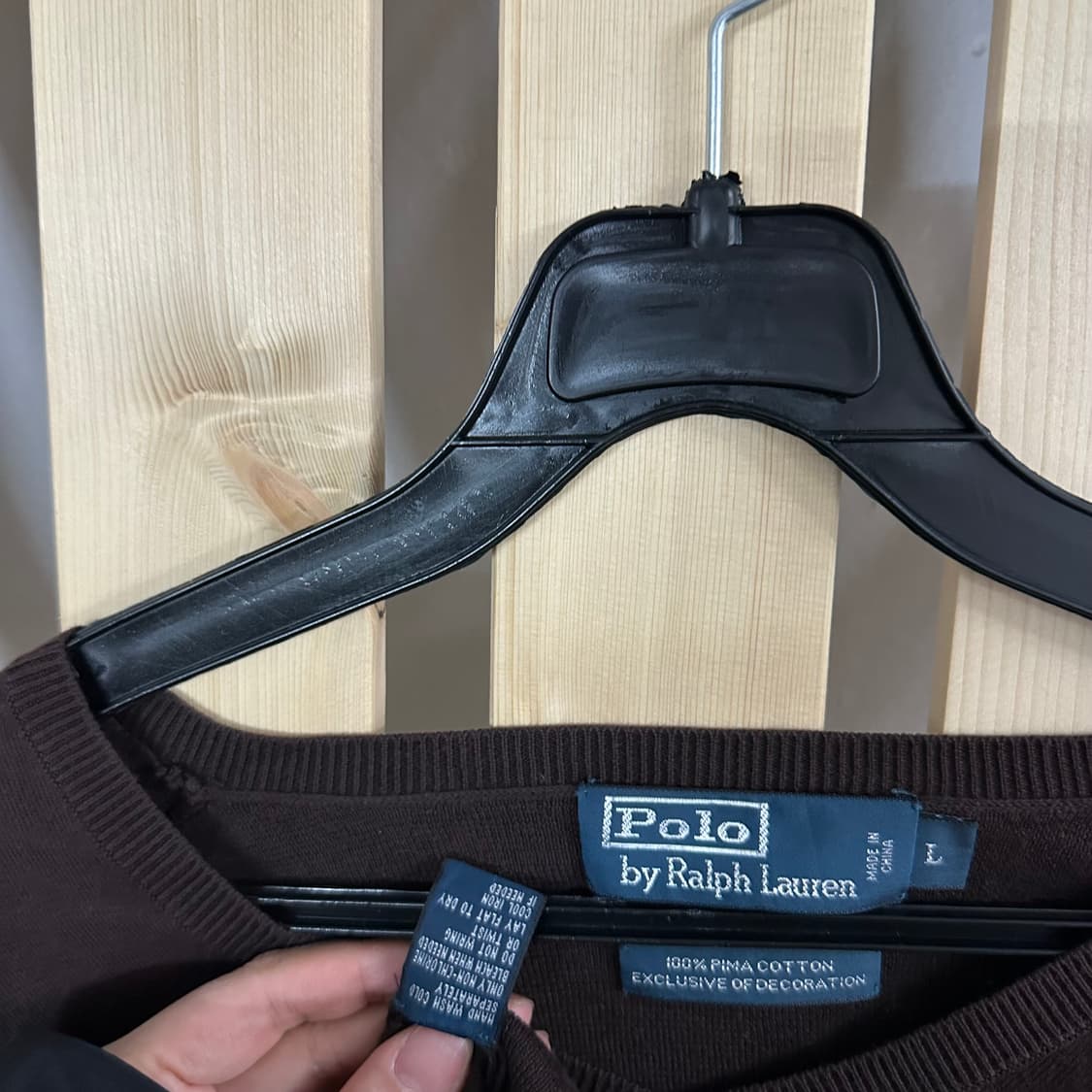 (L) 폴로 랄프로렌 딥브라운 브이넥 니트 스웨터 상품이미지6