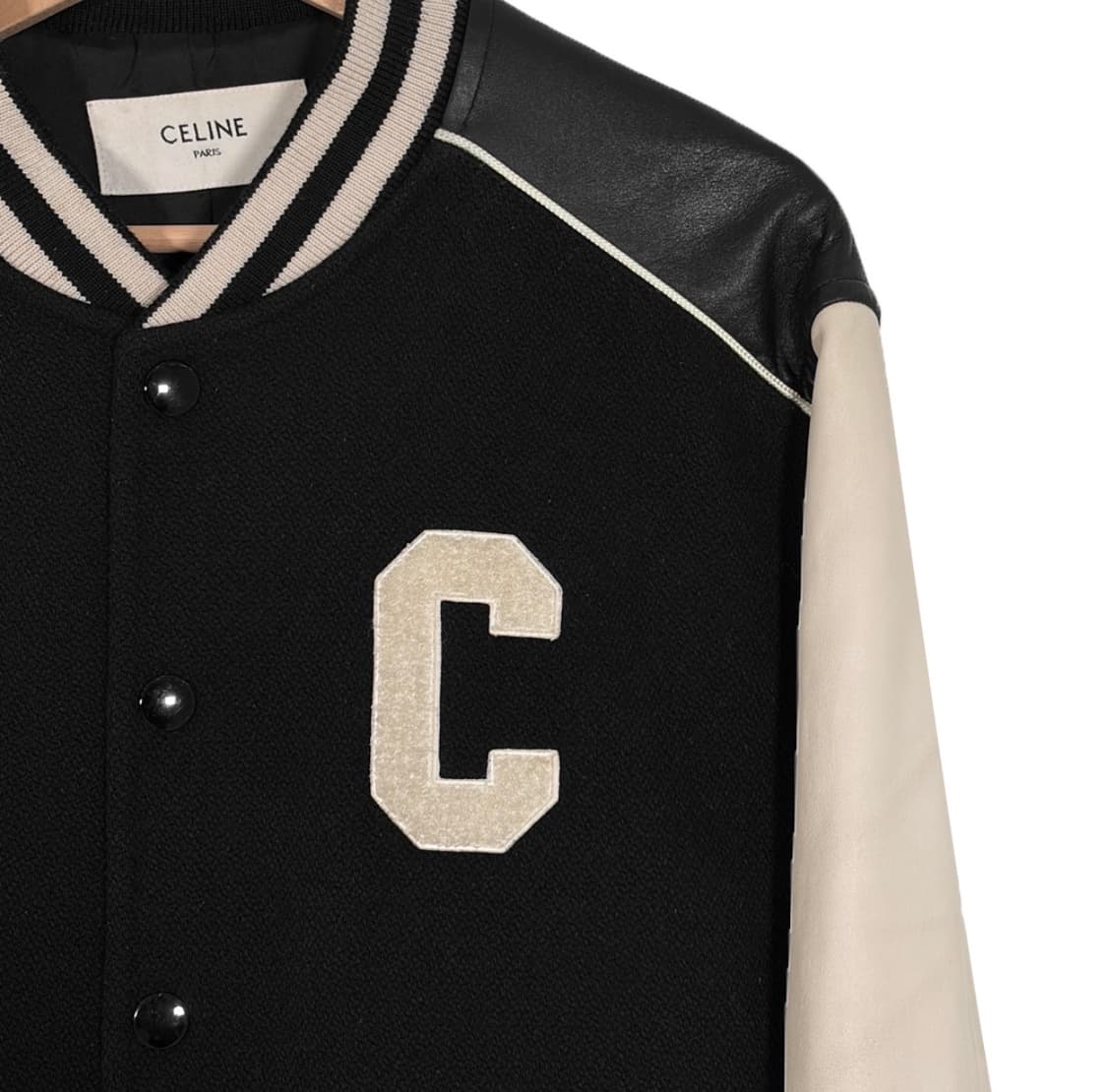 [50] 셀린느 남성 C로고 울 레더 클래식 텍스쳐드 테디 바시티 자켓 상품이미지3