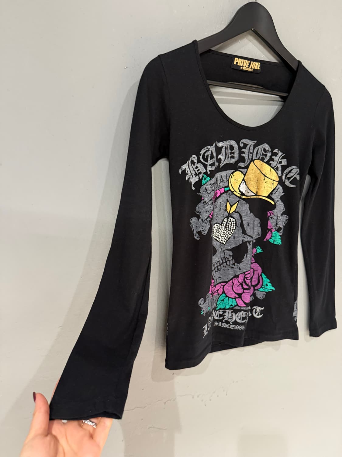 skull printing back cutout long sleeve 상품이미지8