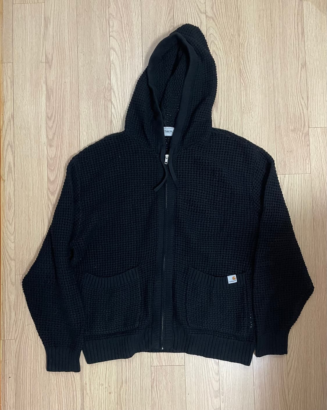 칼하트 클로비스 니트 후드 집업 블랙 XL 상품이미지1