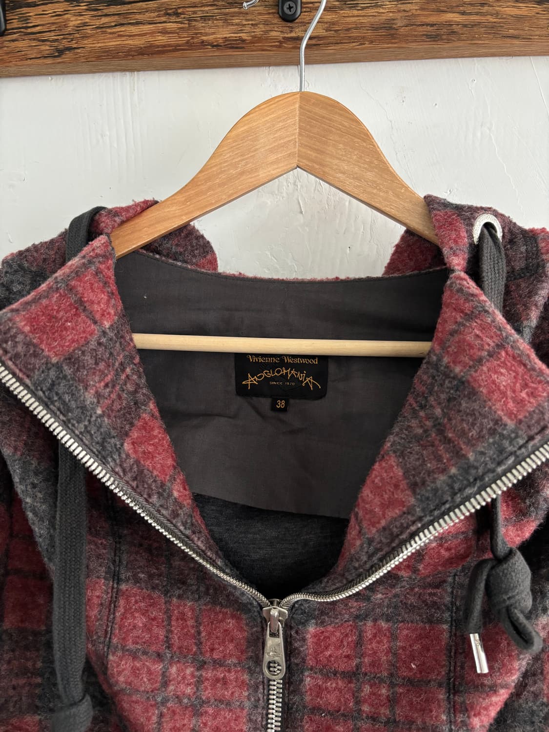  Vivienne Westwood 비비안웨스트우드 레드체크 후드 집업 자 상품이미지4