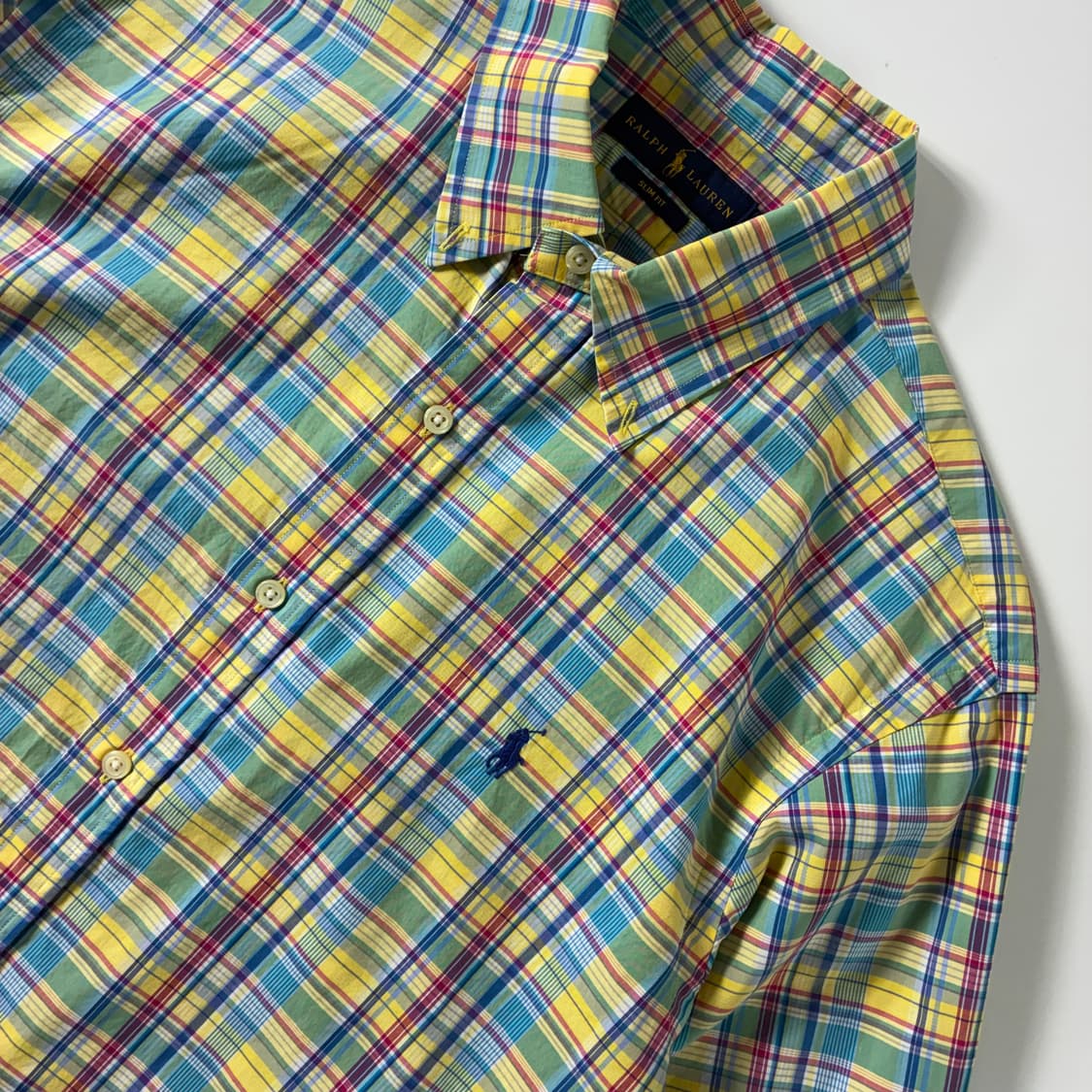 Polo  폴로 랄프로렌 자수 코튼 옐로우 체크셔츠  상품이미지3