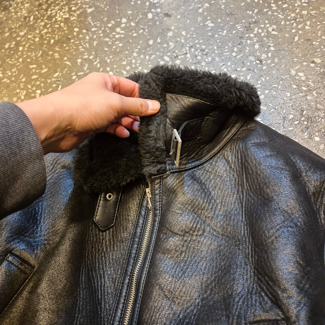 여성-FREE 블랙 숏 무스탕자켓  상품이미지5