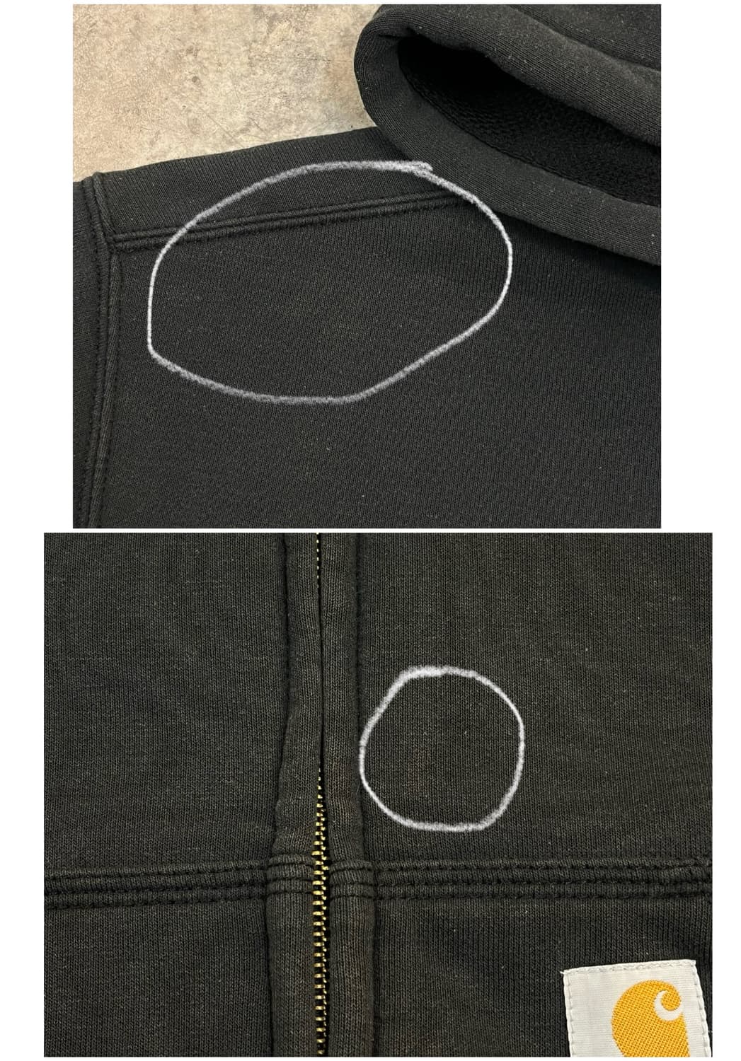 칼하트 후드집업 블랙 S #csz2461 상품이미지7