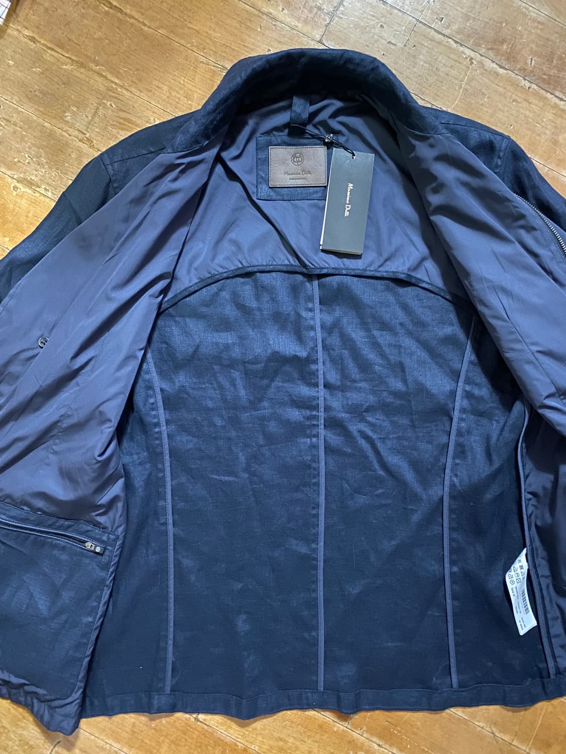 (새상품) Massimo Dutti 네이비 린넨 자켓 M (100) 상품이미지3