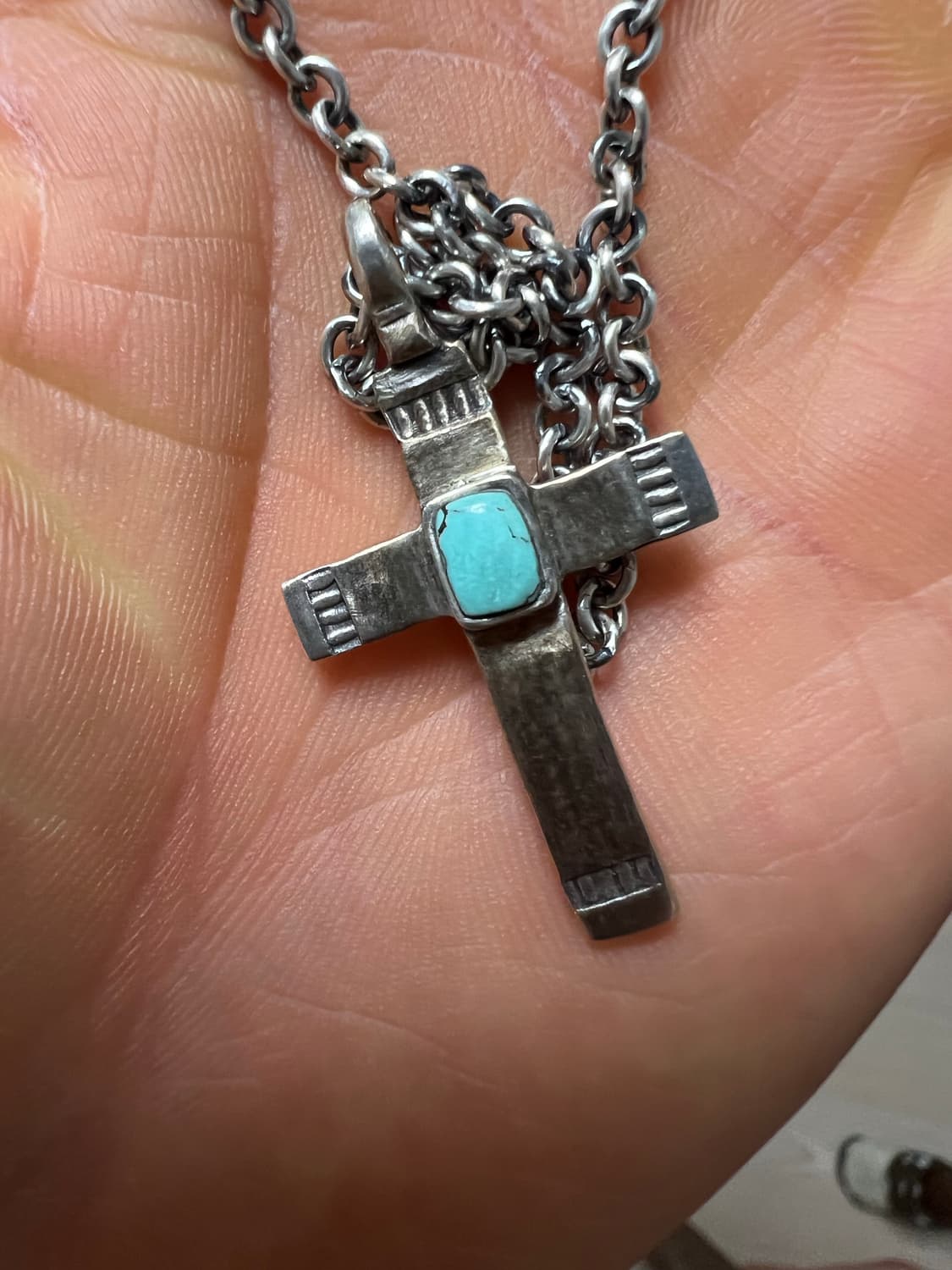 불레또 BULLETTO BP-N08 터키석 크로스 십자가 목걸이 상품이미지4