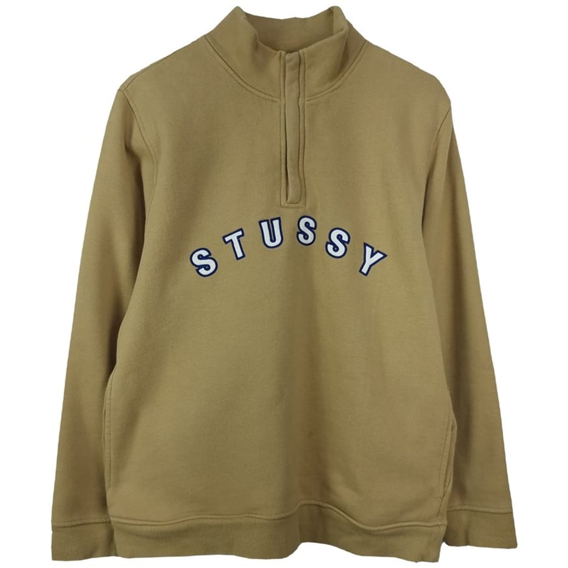 [스투시] 아치 로고 하프집업 반집업 맨투맨 베이지 P01585 상품이미지2