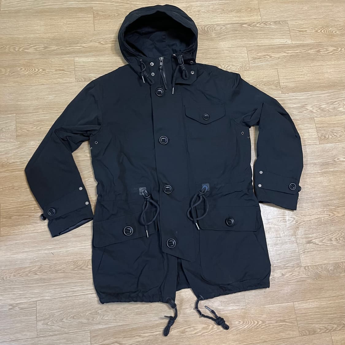 M) 코너스 사파리 헌팅 야상 후드 자켓 블랙 KJK6801 상품이미지1