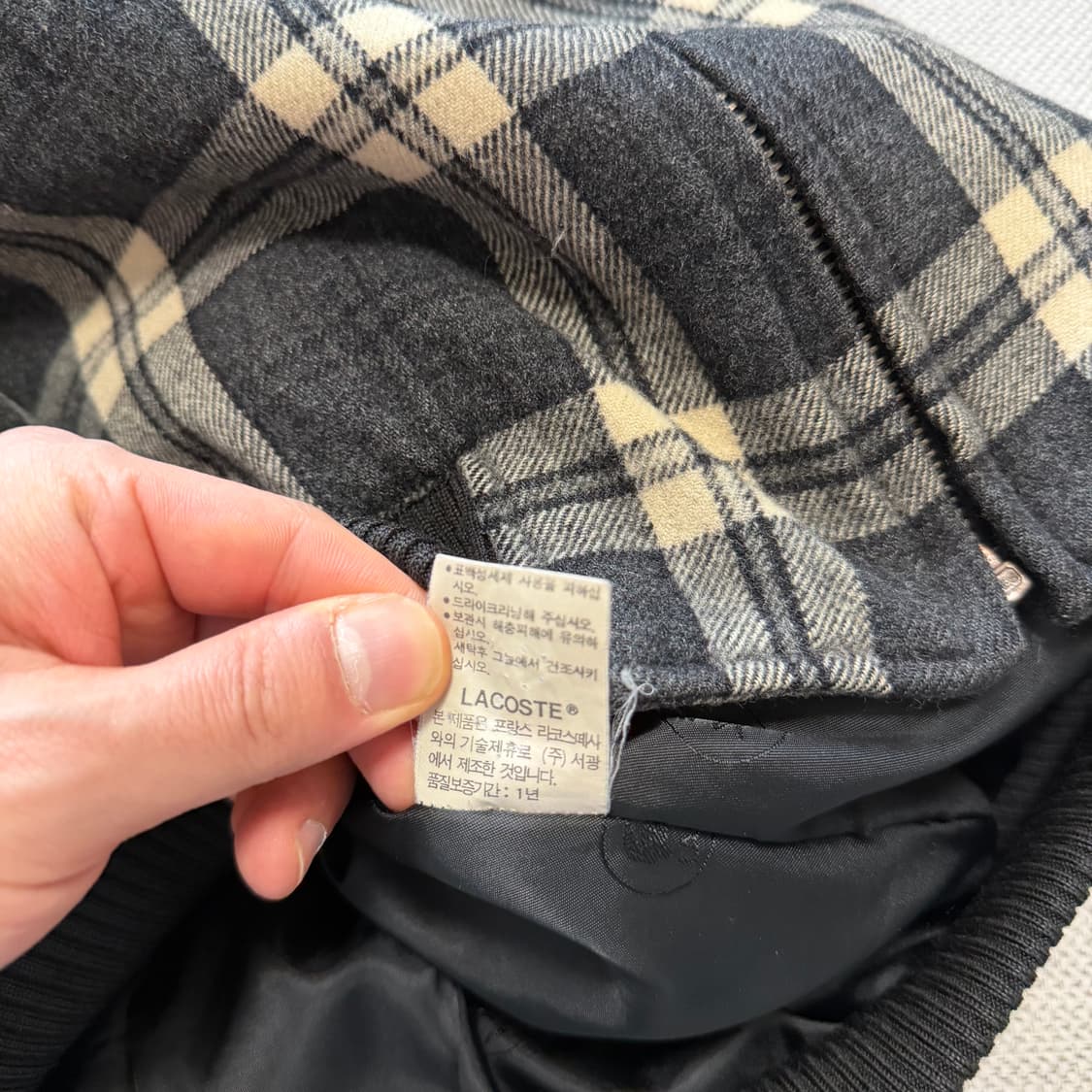 라코스테 올드스쿨 체크 블루종 자켓 상품이미지4