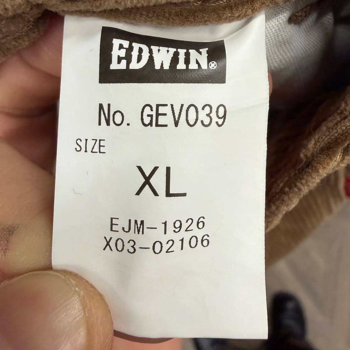 에드윈 코듀로이 이지 팬츠 밴딩 스트링 레드탭 디테일 브라운 상품이미지6