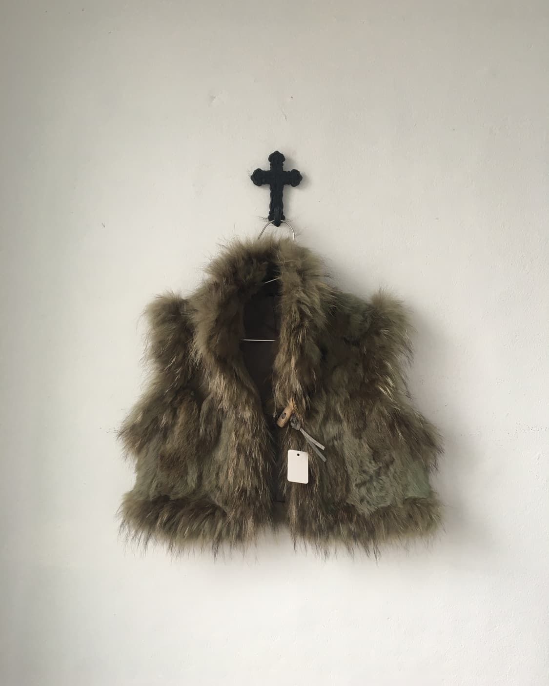 rabbit raccoon Fur mixed vest 상품이미지1