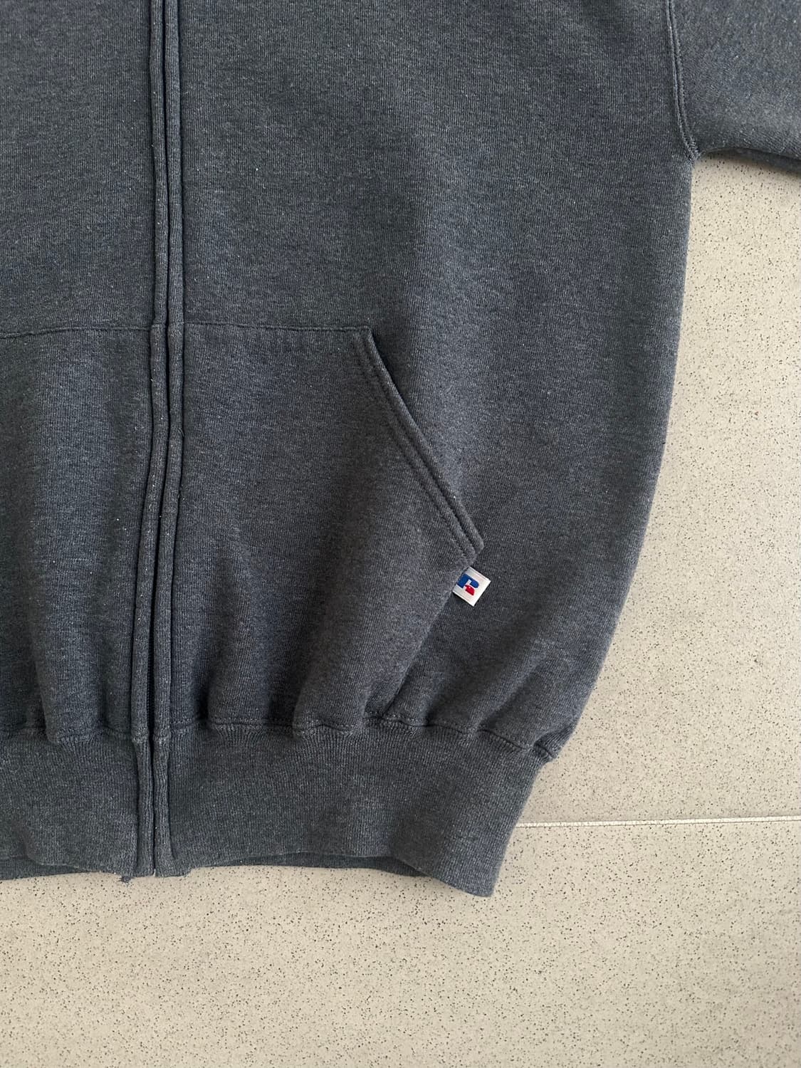 90s 빈티지 러셀 후드집업 다크그레이 L 상품이미지3