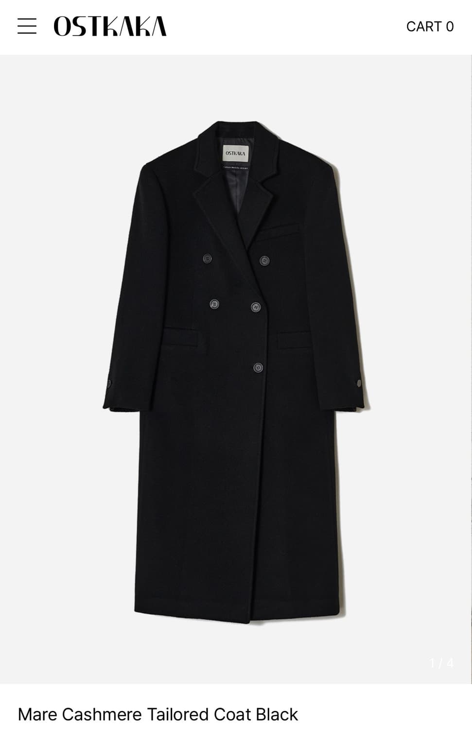 (새제품) OSTKAKA 마레 캐시미어 테일러드 코트 상품이미지2